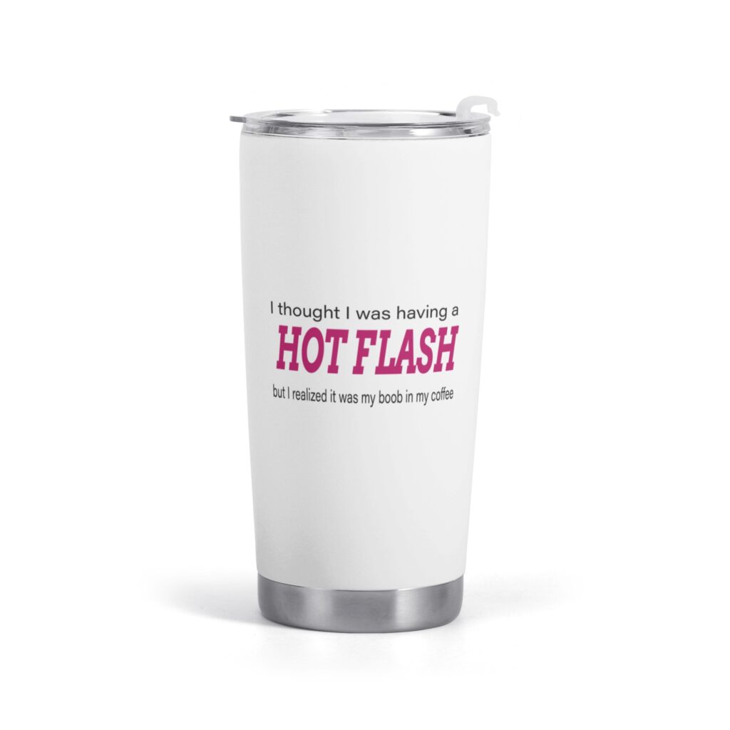 Hot Flash Boob in Coffee Car Cup